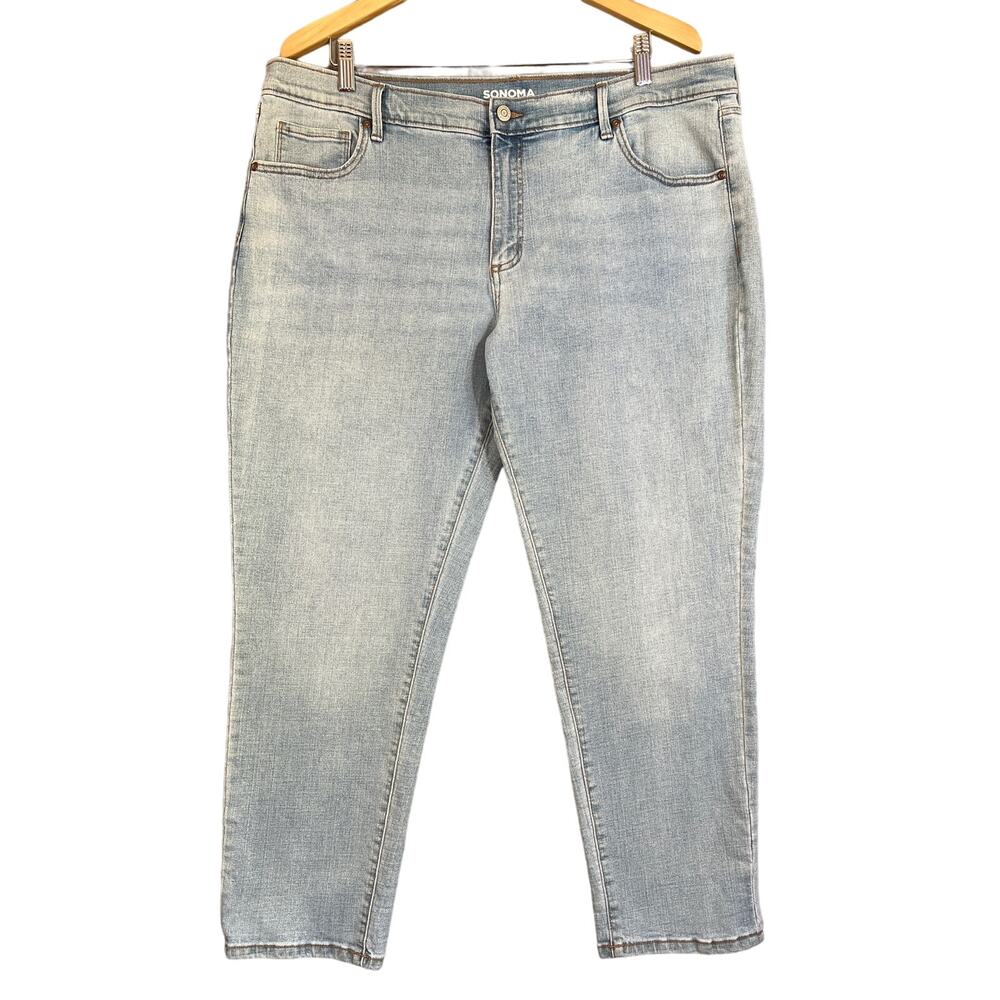 Sonoma Jeans Womens 18 Light Wash Goods For Life Girlfriend Stretch Denim